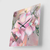 Horloge Carrée Beautiful Orchid Flowers (Angle)