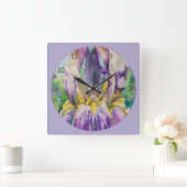 Horloge Carrée Beautiful Purple Iris (Maison)