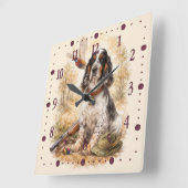 Horloge Carrée Beautiful Setter with Pheasants , Art (Angle)