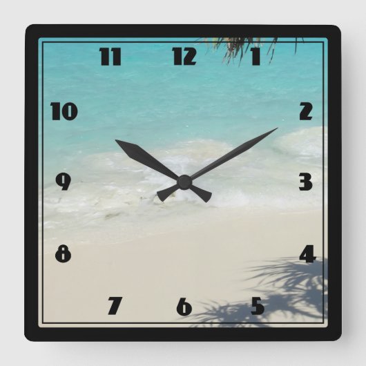 Horloge Carrée Beautiful Tropical Beach (Recto)