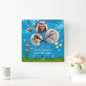 Horloge Carrée Beaux poissons tropicaux bleus de l'océan sous l'e (Maison)