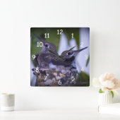 Horloge Carrée Bébé Colibri (Maison)