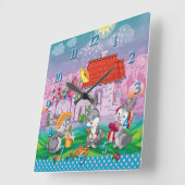 Horloge Carrée Bébé lapin petit (Angle)