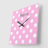 Horloge Carrée Bébé Personalized, Nursery, enfants (Angle)