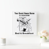 Horloge Carrée Bed & Breakfast Cartoon (Maison)