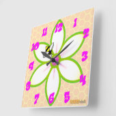 Horloge Carrée Bee, Flower Honcome (Angle)