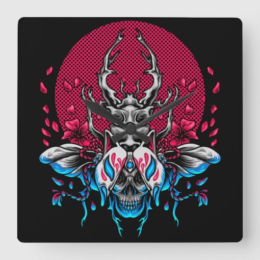 Horloge Carrée Beetle (Recto)