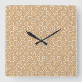 Horloge Carrée Beige Téméraire Y2K Fleur sauvage Vibrant Décor d' (Recto)