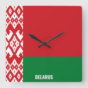 Horloge Carrée Belarus National Flag Patriotic