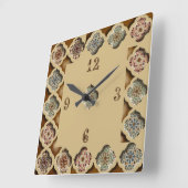 Horloge Carrée Belle caligraphie (Angle)