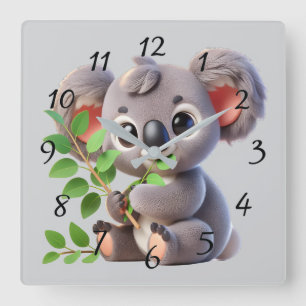 Horloge Carrée Belle caricature Koala Bear