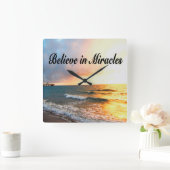 HORLOGE CARRÉE BELLE CROYANCE EN MIRACLES SCELER DESIGN (Maison)