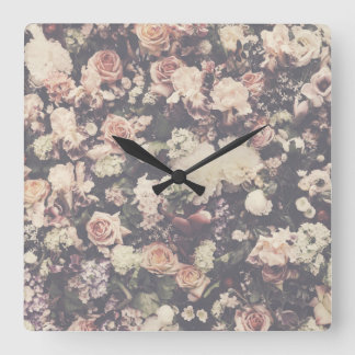 Horloge Carrée Belle décoration rose pastel