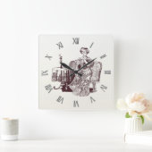 Horloge Carrée Belle Lady boissons thé (Maison)