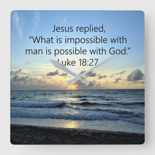 HORLOGE CARRÉE BELLE LUKE 18:27 SLEURISME (Recto)