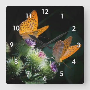 Horloge Carrée Belle Mère du papillon Pearl