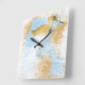 Horloge Carrée Belle peinture de Willet Beach (Angle)