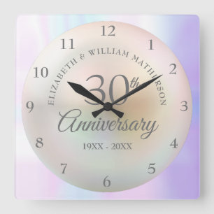 Horloge Carrée Belle Perle 30e Anniversaire