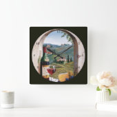 Horloge Carrée Belle région viticole (Maison)