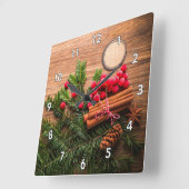 Horloge Carrée Belle scène de Noël (Angle)