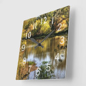 Horloge Carrée Belle scène du lac (Angle)