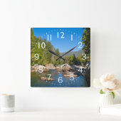Horloge Carrée Belle scène Rocky Stream (Maison)