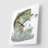 Horloge Carrée Belle taille de pêche à grande bouche basse cadena (Angle)