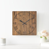 Horloge Carrée Belle texture rustique (Maison)