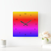 Horloge Carrée Belles couleurs arc-en-ciel (Maison)
