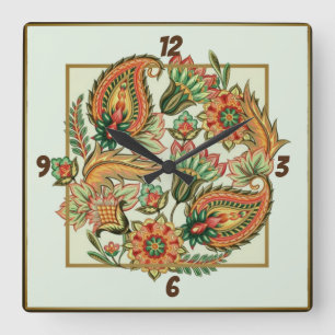Horloge Carrée Belles fleurs