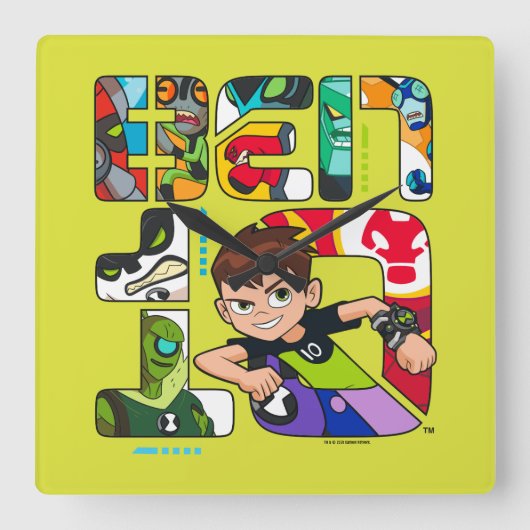 Horloge Carrée Ben 10 Alien Logo (Recto)