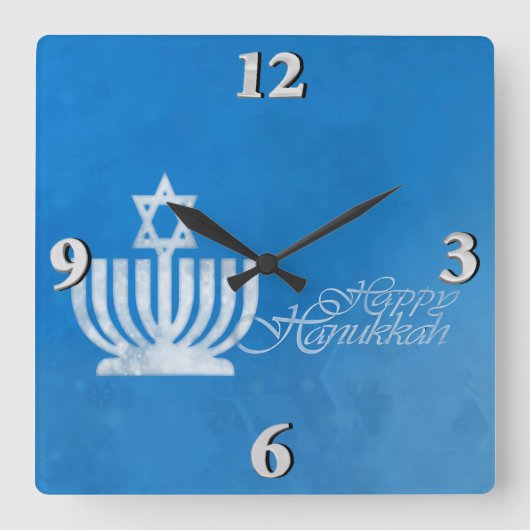 Horloge Carrée Bénédictions du Menorah (Recto)