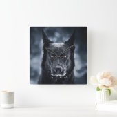 Horloge Carrée Berger Allemand noir (Maison)