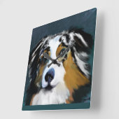 HORLOGE CARRÉE BERGER AUSTRALIEN (Angle)