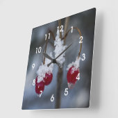 Horloge Carrée Berries congelées (Angle)