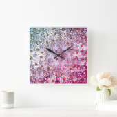 Horloge Carrée Berry d'été rose (Maison)