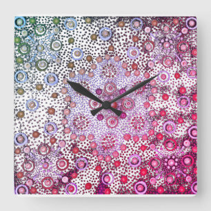 Horloge Carrée Berry d'été rose