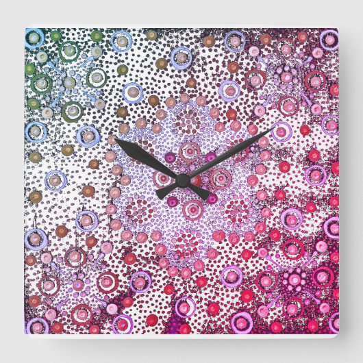 Horloge Carrée Berry d'été rose (Recto)