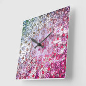 Horloge Carrée Berry d'été rose (Angle)