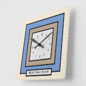 Horloge Carrée Best Dad Classic Squares Wall Clock (Angle)