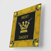 Horloge Carrée Best Daddy (Angle)