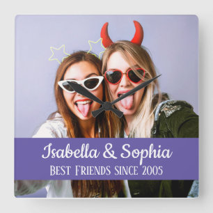 Horloge Carrée Best friends forever moderne BFF photo