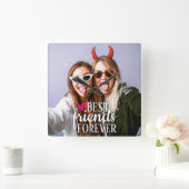 Horloge Carrée Best friends forever moderne BFF photo (Maison)