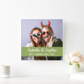 Horloge Carrée Best friends forever moderne BFF photo (Maison)