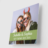 Horloge Carrée Best friends forever moderne BFF photo (Angle)