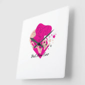 Horloge Carrée Best Mom Ever Colourful Design (Angle)