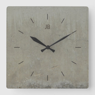 Horloge Carrée BÉTON étiquette DOUX | décoration industrielle