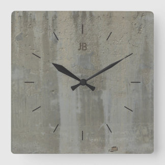 Horloge Carrée BÉTON étiquette STAINÉ| décoration industrielle
