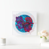 Horloge Carrée Betta fish  (Maison)