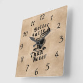Horloge Carrée Better Latte Than Never Wall Clock (Angle)